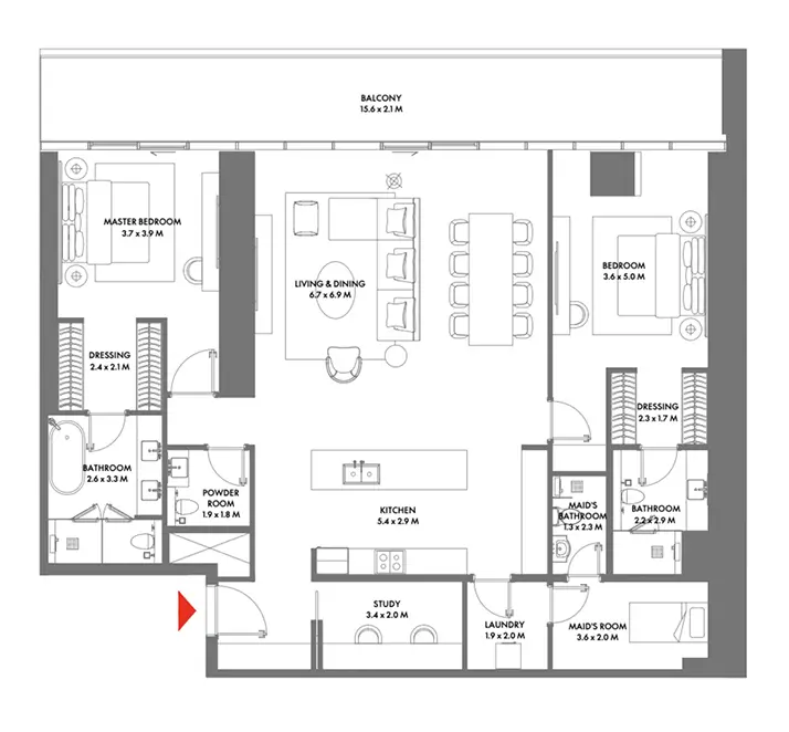 2-Bedroom Apartment